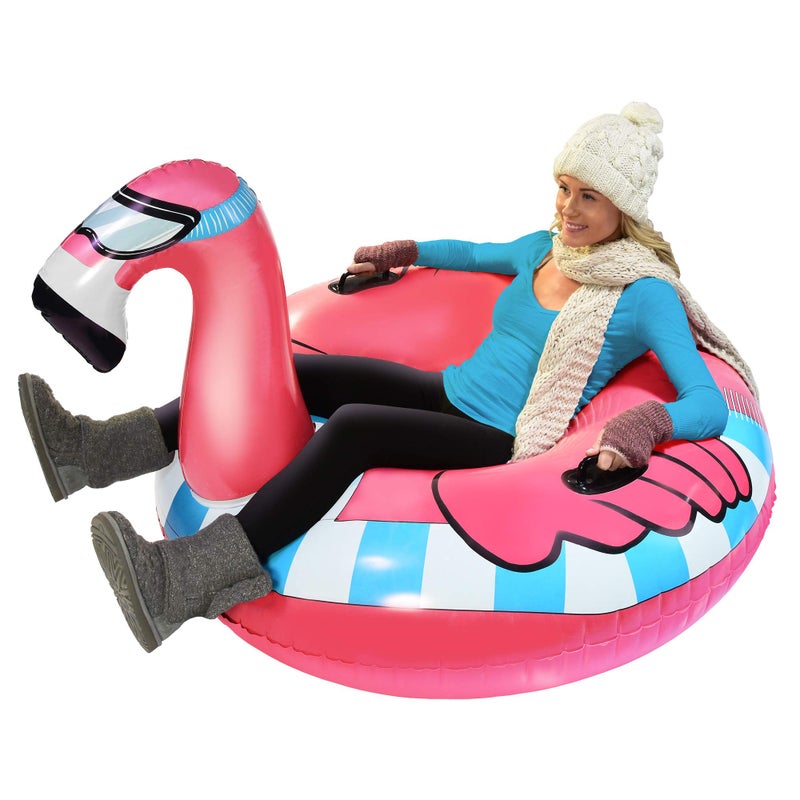 GoFloats Winter Snow Tube - Inflatable Sled for Kids and Adults (Choose from Unicorn, Disney's Frozen, Ice Dragon, Polar Bear, Penguin, Flamingo) - Image 1